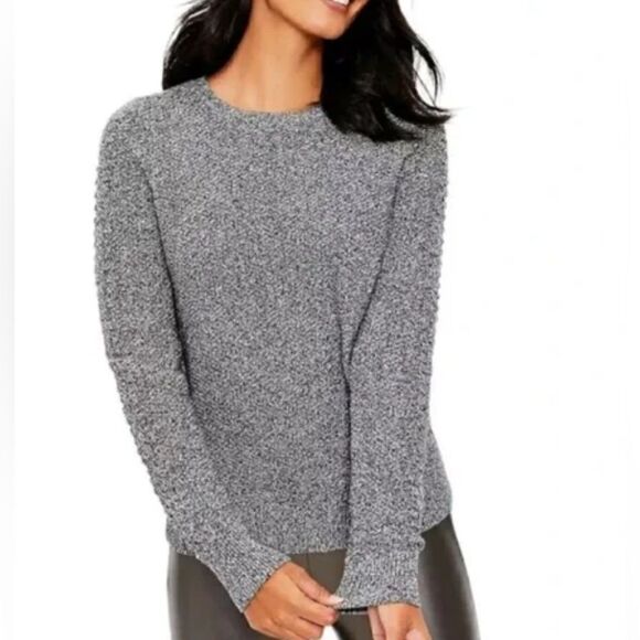 LOFT Sweaters - LOFT Marled Bobble Sleeve Sweater Women's Size Medium. Gray/Black Color.
